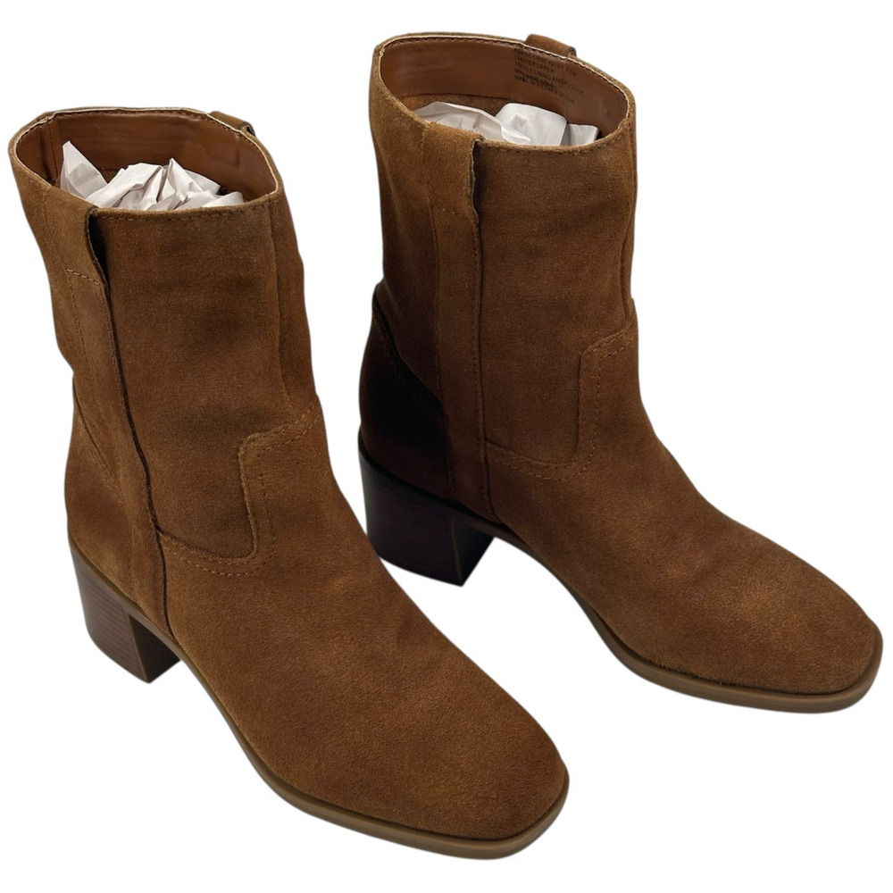 Steve Madden Romney Brown Suede Pull On Booties Womens Size 8.5M New $160
